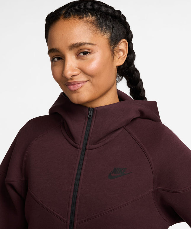 Nike Womens Sportswear Tech Fleece Windrunner  Hoodie- Burgundy Crush