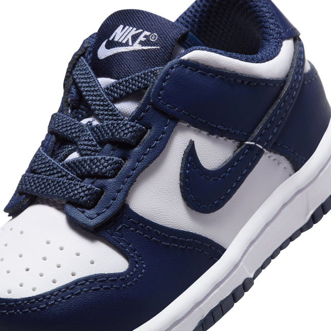 Nike (TD) Dunk Low - White/Midnight Navy