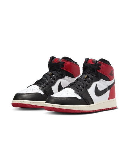 Air Jordan Big Kids 1 High OG - Black Toe Reimagined