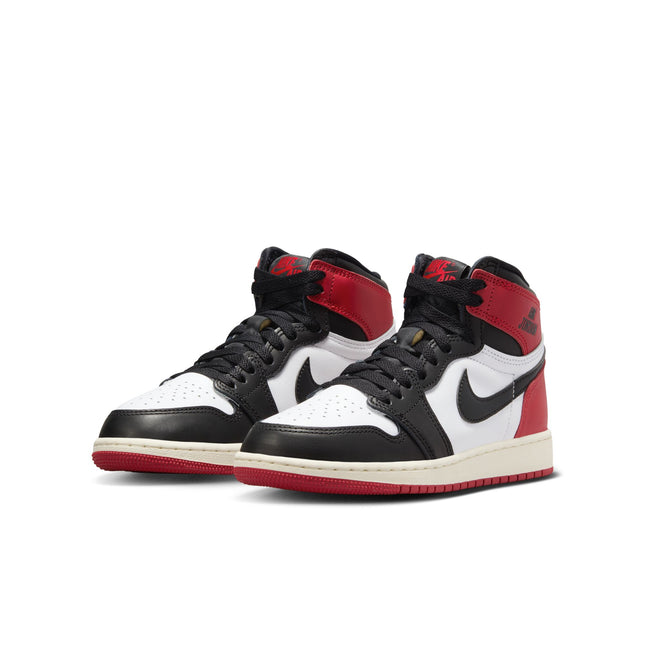 Air Jordan Big Kids 1 High OG - Black Toe Reimagined