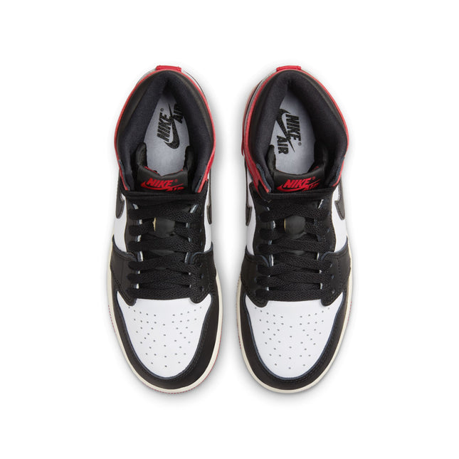 Air Jordan Big Kids 1 High OG - Black Toe Reimagined