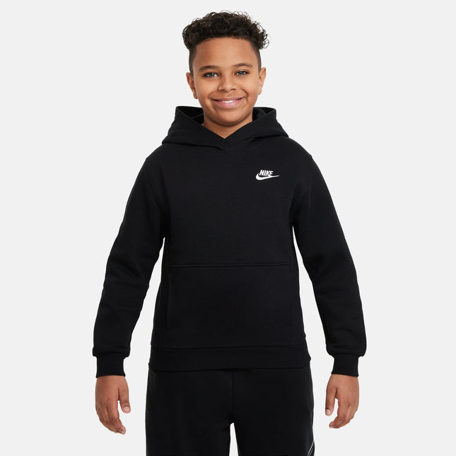 Nike Big Kids Sportswear Club Hoodie - Fleece Black/White