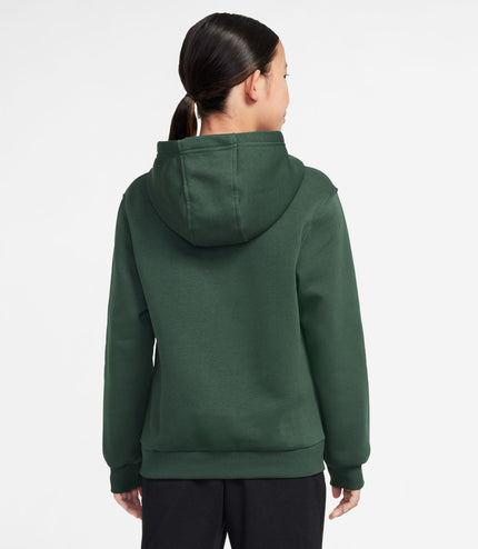 Nike Big Kids Fleece Pullover Hoodie - Fir/White