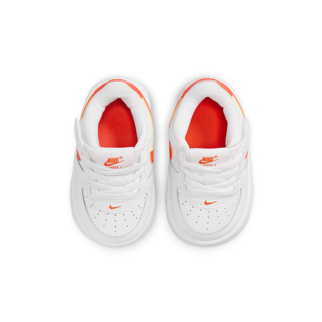 Nike (TD) Force 1 Low EasyOn - White/Safety Orange