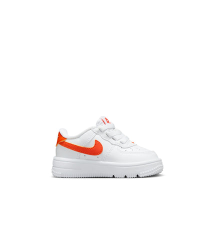 Nike (TD) Force 1 Low EasyOn - White/Safety Orange