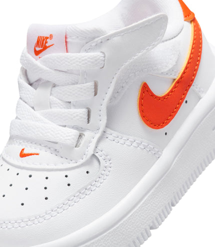 Nike (TD) Force 1 Low EasyOn - White/Safety Orange