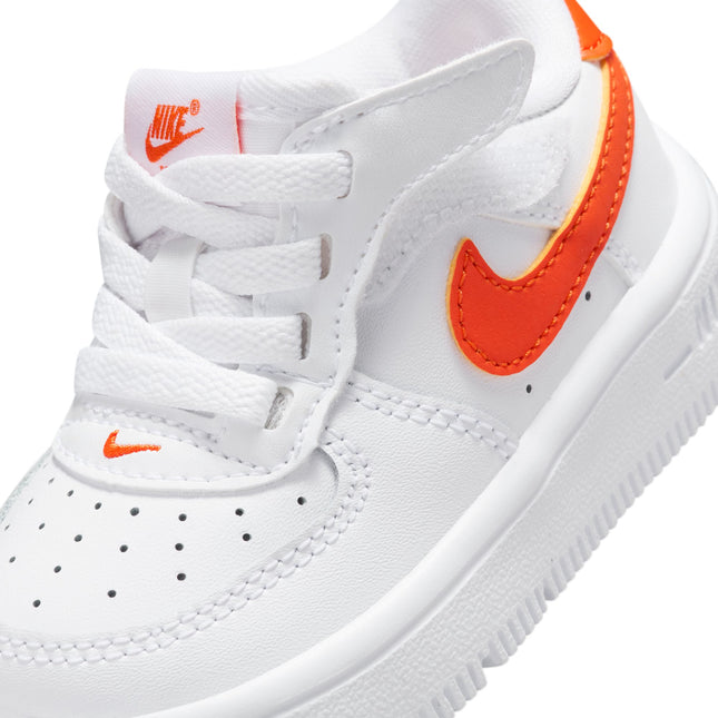 Nike (TD) Force 1 Low EasyOn - White/Safety Orange