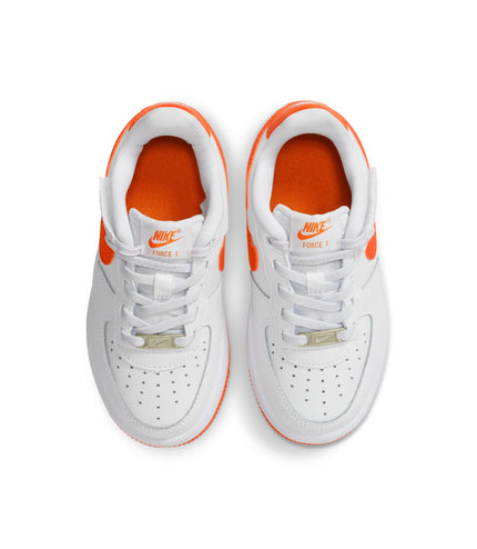 Nike (PS) Force 1 Low EasyOn - White/Safety Orange