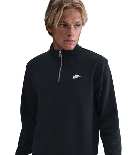 Nike Mens 1/2-Zip Fleece Top - Black