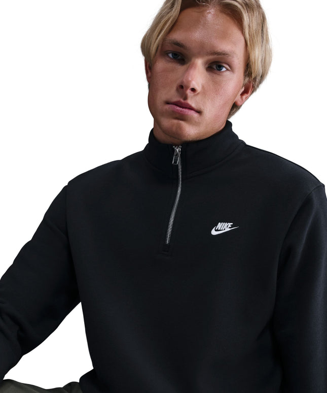 Nike Mens 1/2-Zip Fleece Top - Black