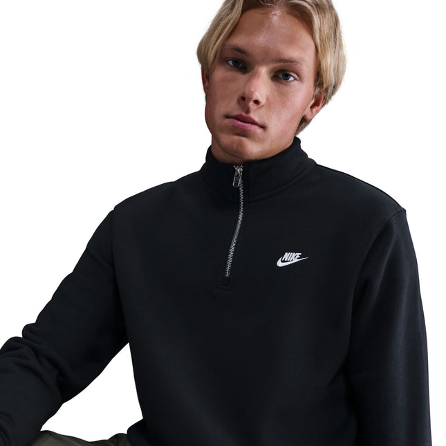 Nike Mens 1/2-Zip Fleece Top - Black