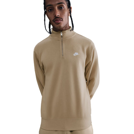 Nike Mens 1/2-Zip Fleece Top - Parachute Beige