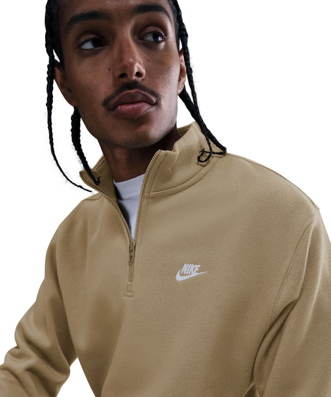 Nike Mens 1/2-Zip Fleece Top - Parachute Beige