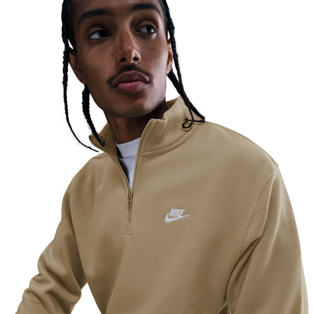 Nike Mens 1/2-Zip Fleece Top - Parachute Beige