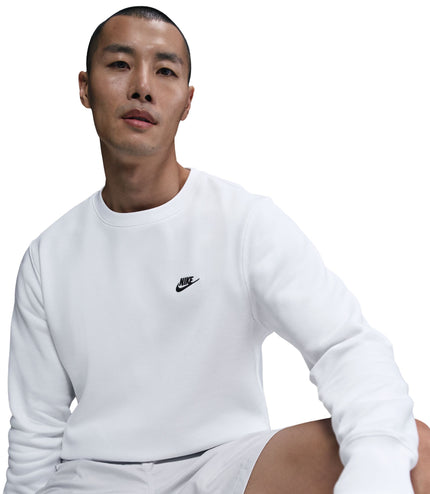 Nike Mens Club Fleece Crewneck - White
