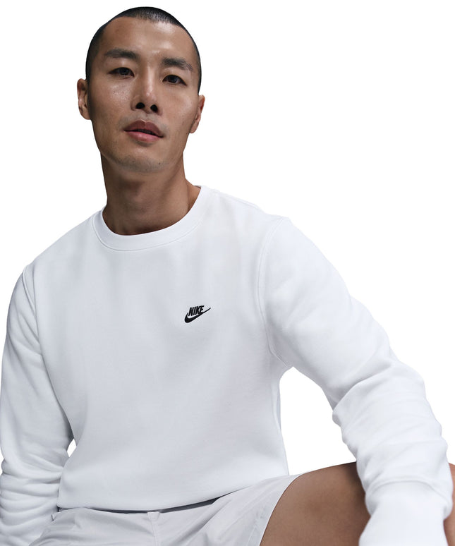 Nike Mens Club Fleece Crewneck - White