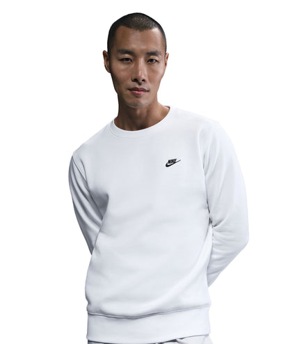 Nike Mens Club Fleece Crewneck - White