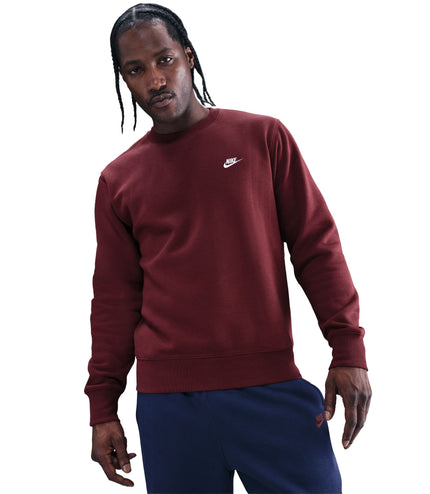 Nike Mens Club Fleece Crewneck - Dark Team Red