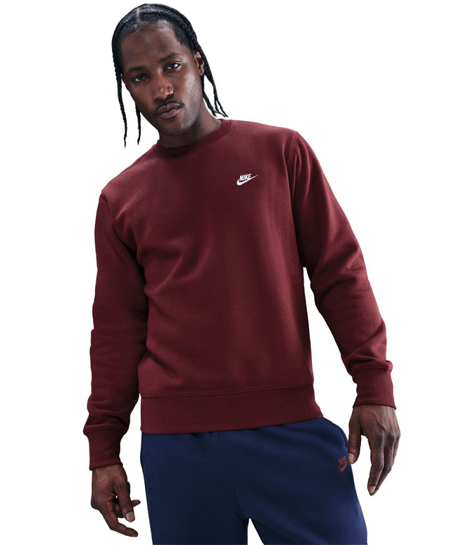 Nike Mens Club Fleece Crewneck - Dark Team Red