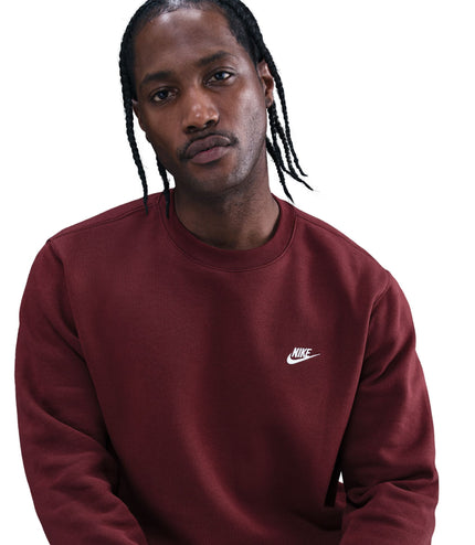 Nike Mens Club Fleece Crewneck - Dark Team Red