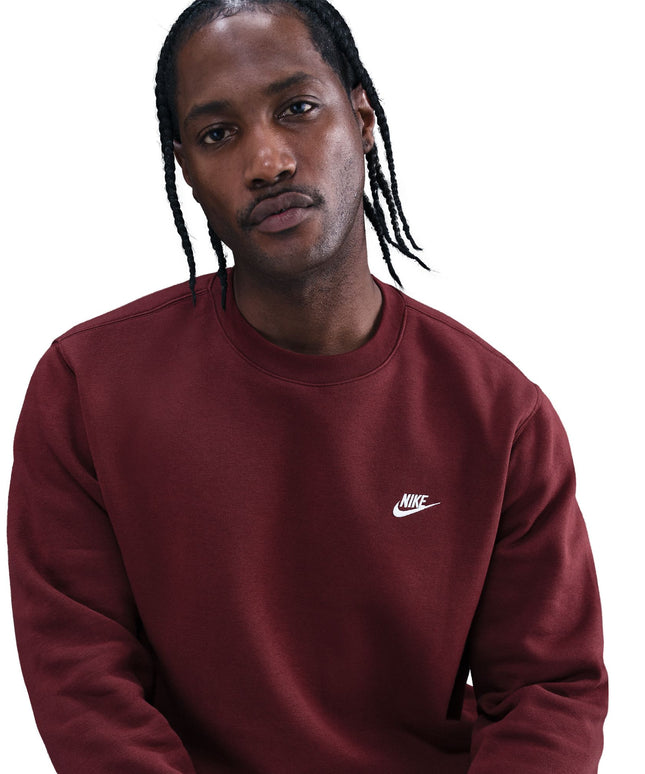 Nike Mens Club Fleece Crewneck - Dark Team Red