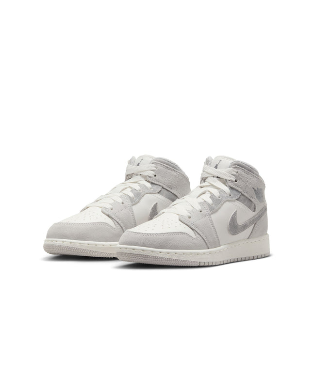 Air Jordan Big Kids 1 Mid SE - Neutral Grey