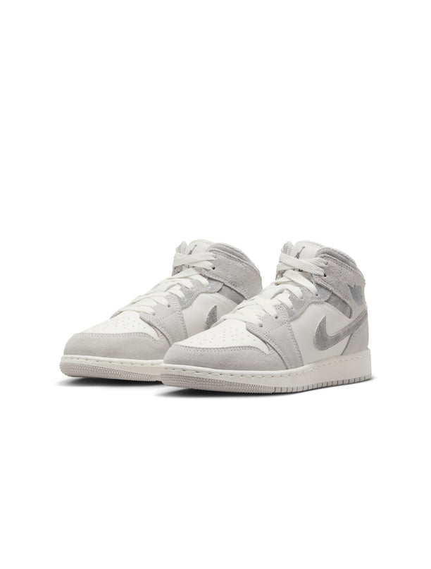 Air Jordan Big Kids 1 Mid SE - Neutral Grey