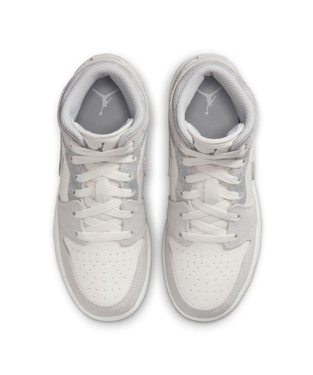 Air Jordan Big Kids 1 Mid SE - Neutral Grey