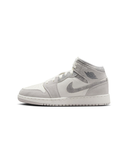 Air Jordan Big Kids 1 Mid SE - Neutral Grey