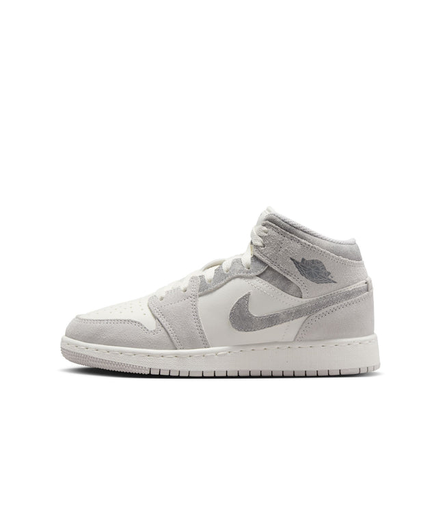 Air Jordan Big Kids 1 Mid SE - Neutral Grey