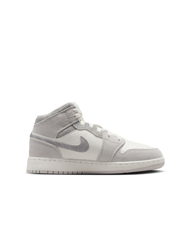 Air Jordan Big Kids 1 Mid SE - Neutral Grey