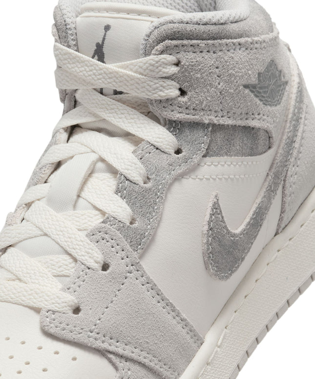 Air Jordan Big Kids 1 Mid SE - Neutral Grey