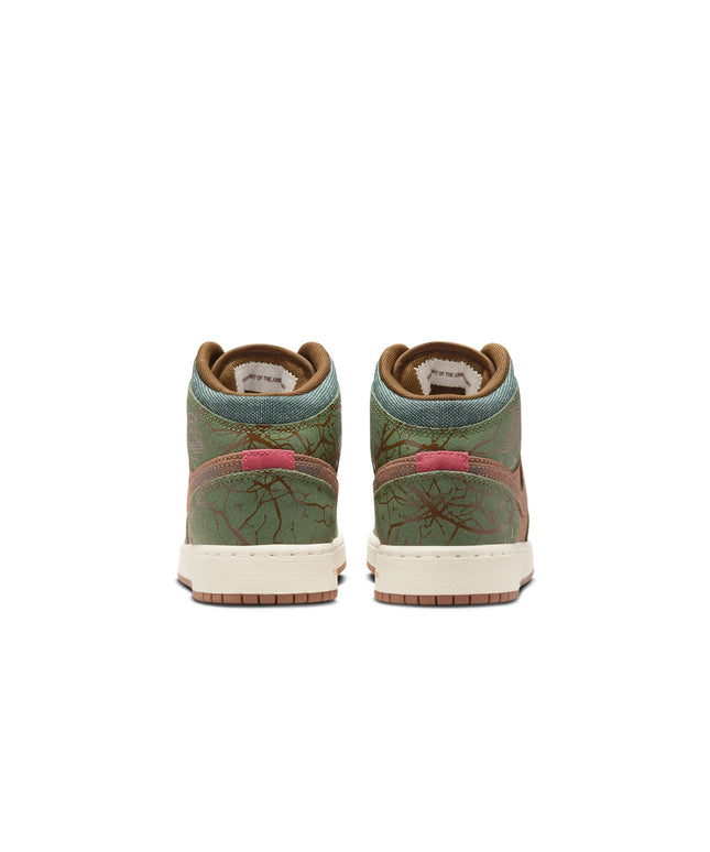 Air Jordan Big Kids 1 Mid SS - Archaeo Brown/Light Olive
