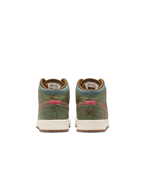 Air Jordan Big Kids 1 Mid SS - Archaeo Brown/Light Olive