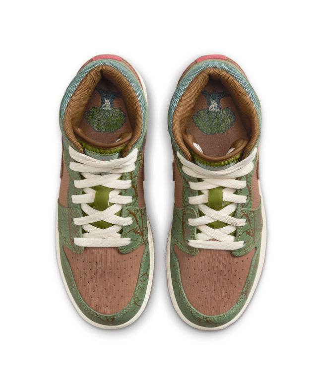 Air Jordan Big Kids 1 Mid SS - Archaeo Brown/Light Olive