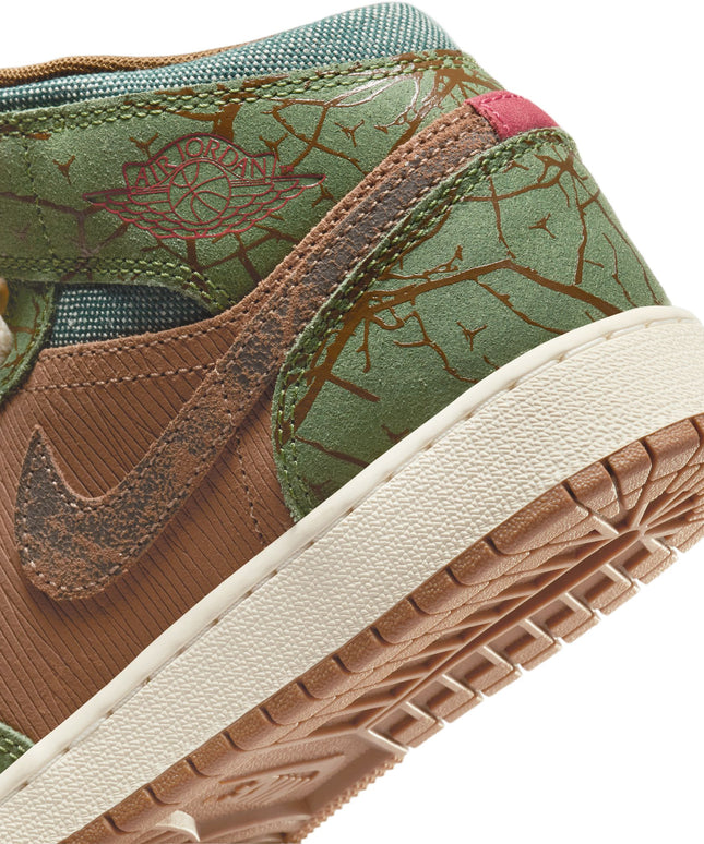 Air Jordan Big Kids 1 Mid SS - Archaeo Brown/Light Olive