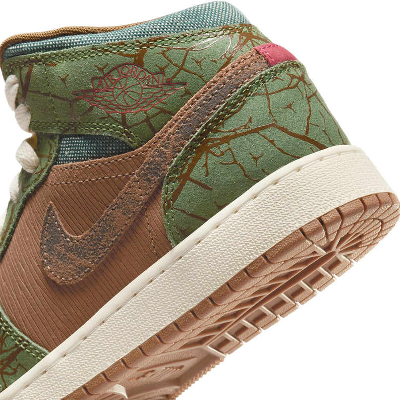 Air Jordan Big Kids 1 Mid SS - Archaeo Brown/Light Olive