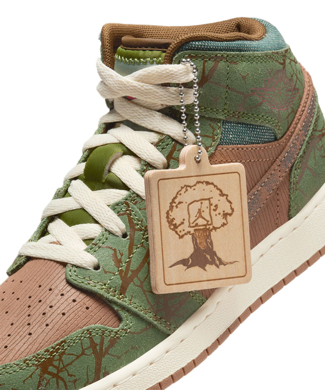 Air Jordan Big Kids 1 Mid SS - Archaeo Brown/Light Olive