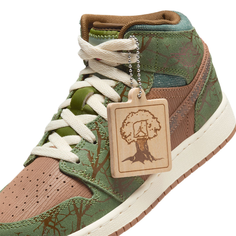 Air Jordan Big Kids 1 Mid SS - Archaeo Brown/Light Olive