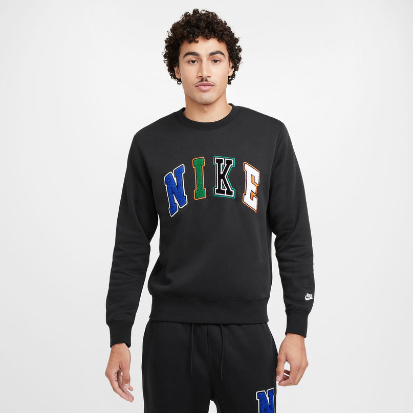 Nike Mens Club Crewneck - Black/White