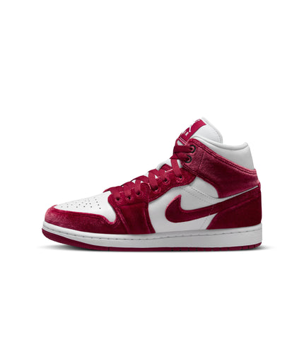 Air Jordan Womens 1 Mid SE - White/Team Red