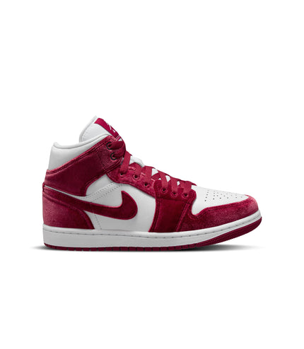 Air Jordan Womens 1 Mid SE - White/Team Red