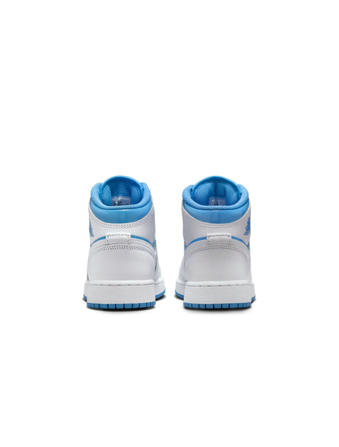 Air Jordan Big Kids 1 Mid - White/Legend Blue