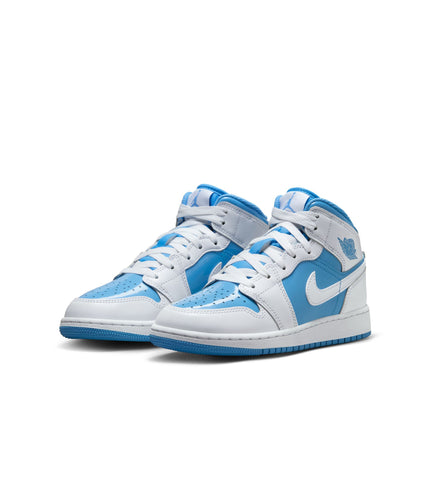 Air Jordan Big Kids 1 Mid - White/Legend Blue