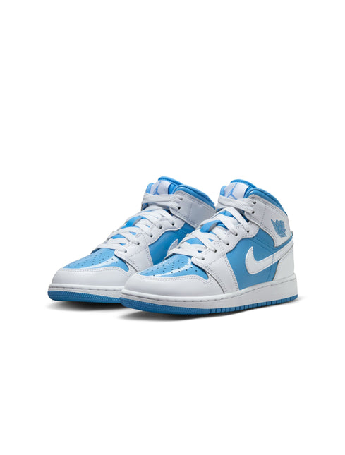 Air Jordan Big Kids 1 Mid - White/Legend Blue