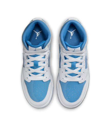 Air Jordan Big Kids 1 Mid - White/Legend Blue