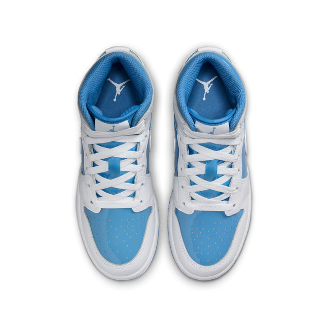 Air Jordan Big Kids 1 Mid - White/Legend Blue