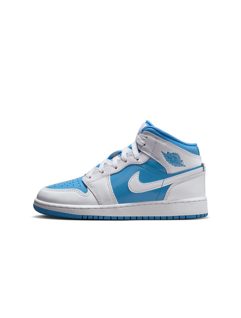 Air Jordan Big Kids 1 Mid - White/Legend Blue