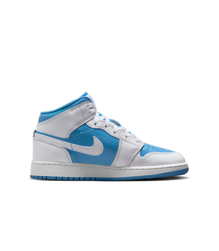 Air Jordan Big Kids 1 Mid - White/Legend Blue