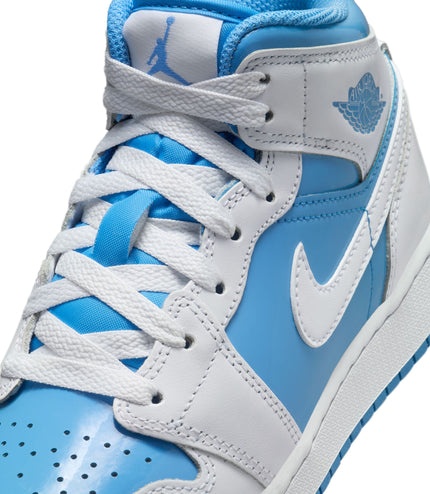 Air Jordan Big Kids 1 Mid - White/Legend Blue